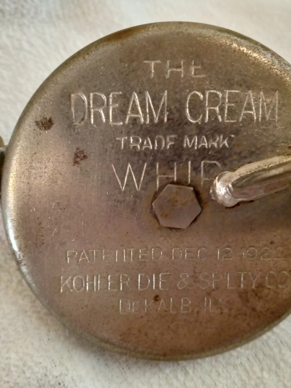 Vintage The Dream Cream Whip Pat. Dec 12 1922
